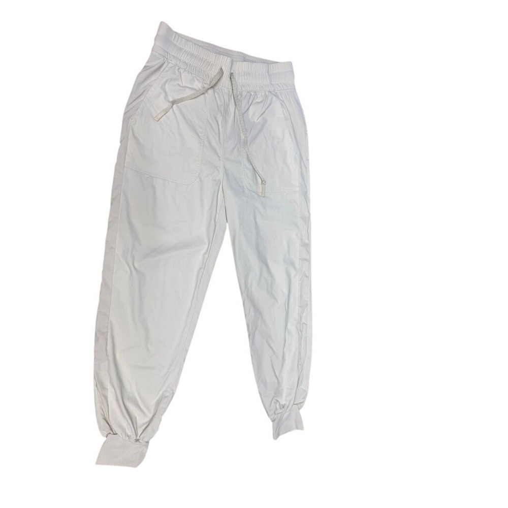 "Lululemon" Off White Jogger Pants SZ L Drawstring Elastic Waist Gym Workout